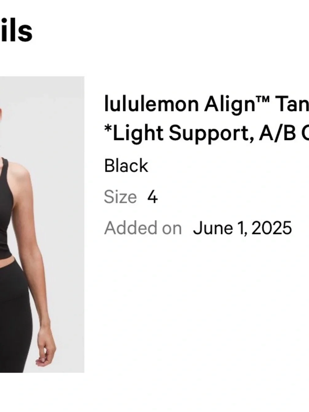 lululemon Align Tank Black